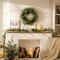 Christmas Garland with Lights, Prelit 9ft Lighted Norfolk Pine Garland, Battery Operated Greenery Garland Christmas Decorations for Mantle and Stairs, Home Decor Indoor Outdoor